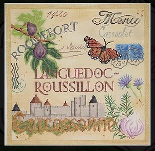 Kate Dickerson Needlepoint Collections Languedoc Roussillon Collage Needlepoint Canvas