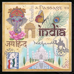 Kate Dickerson Needlepoint Collections India Collage Needlepoint Canvas