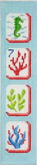 Kate Dickerson Needlepoint Collections Key Fob Mahjong Tiles Coral Reef Needlepoint Canvas