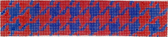Kate Dickerson Needlepoint Collections Key Fob Houndstooth Navy and Red Needlepoint Canvas