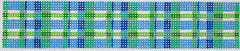 Kate Dickerson Needlepoint Collections Key Fob Blue and Green Madras Needlepoint Canvas