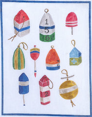 Kate Dickerson Needlepoint Collections Lindsay Brackeen - Colorful Buoys Needlepoint Canvas