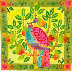 Kate Dickerson Needlepoint Collections Shannon Snow Partridge In A Pear Tree Needlepoint Canvas