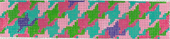 Kate Dickerson Needlepoint Collections Key Fob Houndstooth Pinks Green Turquoise and Lavender Needlepoint Canvas