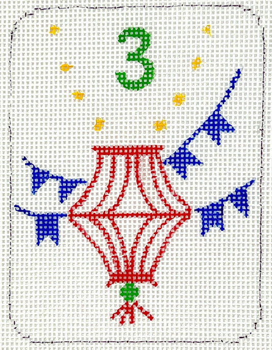 Kate Dickerson Needlepoint Collections Mini Mahjong Tile - Lantern Needlepoint Canvas