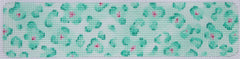 Kate Dickerson Needlepoint Collections Cuff Leopard Spots Seaside Blues on Limes Needlepoint Canvas