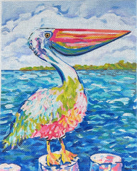 Kate Dickerson Needlepoint Collections Maren Devine King Pelican on Piling Needlepoint Canvas