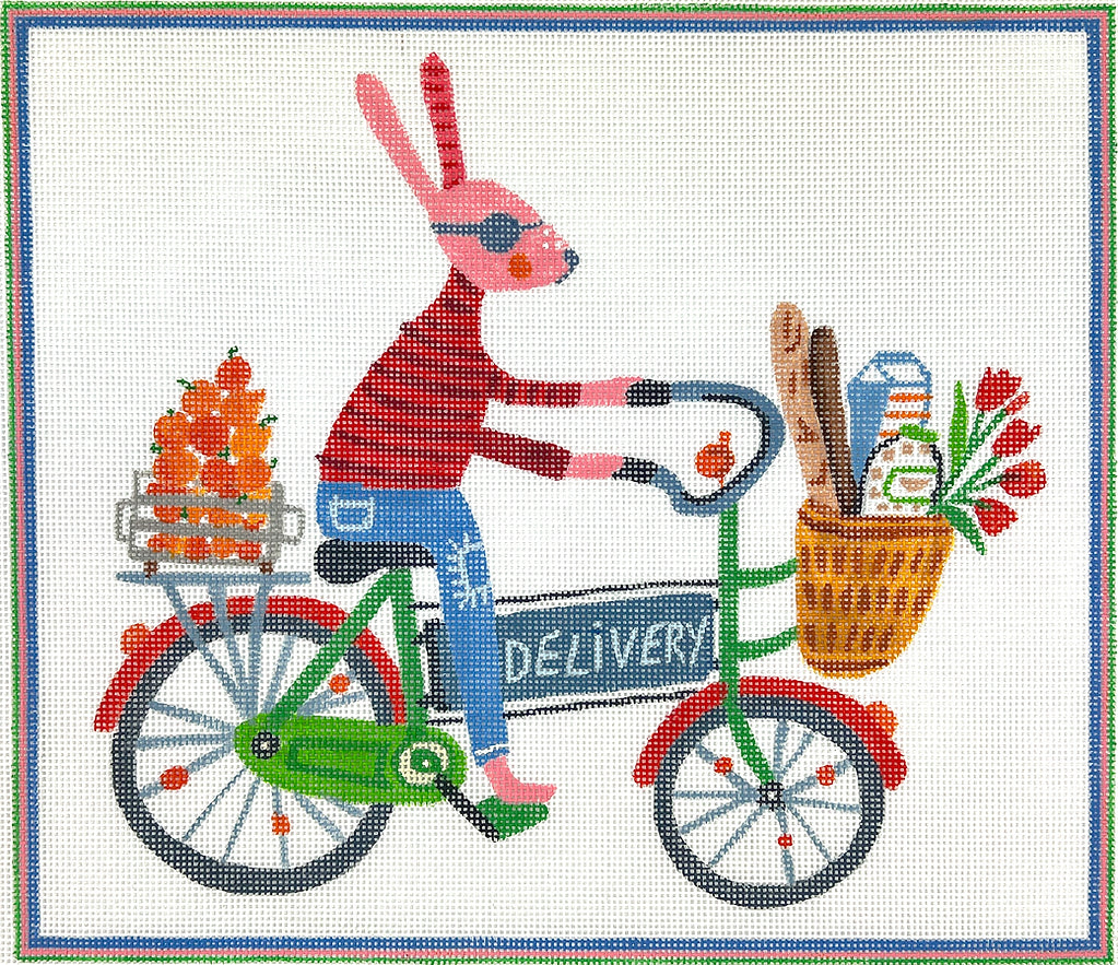 Kate Dickerson Needlepoint Collections Carolyn Gavin - Delivery Bunny Needlepoint Canvas