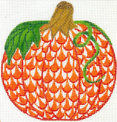 Kate Dickerson Needlepoint Collections Fishnet Mini - Pumpkin Needlepoint Canvas