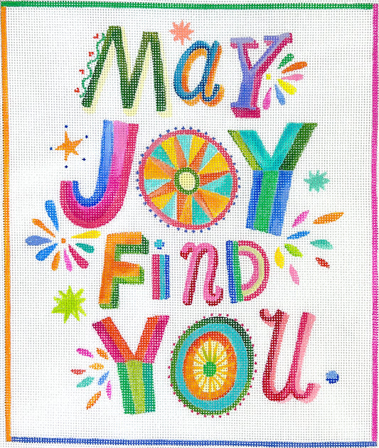 Kate Dickerson Needlepoint Collections Shannon Snow - “May Joy Find You” Needlepoint Canvas