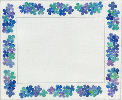 Kate Dickerson Needlepoint Collections Picture Frame Blue Gingham with Red Hearts Rectangle Needlepoint Canvas