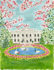 Kate Dickerson Needlepoint Collections Lindsay Brackeen The White House Swan Pond Needlepoint Canvas