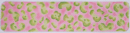 Kate Dickerson Needlepoint Collections Cuff Bracelet Bookmark Leopard Spots Limes on Pinks Needlepoint Canvas
