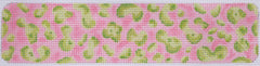 Kate Dickerson Needlepoint Collections Cuff Bracelet Bookmark Leopard Spots Limes on Pinks Needlepoint Canvas