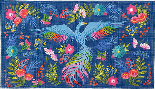 Kate Dickerson Needlepoint Collections Klara Hawkins Rainbow Phoenix Needlepoint Canvas