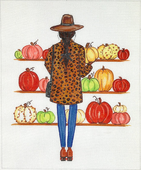 Kate Dickerson Needlepoint Collections Joanna Baker - Pumpkin Season Needlepoint Canvas