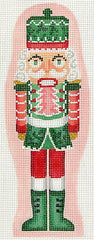 Kate Dickerson Needlepoint Collections Rose Halsey Pink and Green Nutcracker Needlepoint Canvas