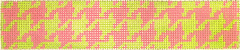 Kate Dickerson Needlepoint Collections Key Fob Pink and Lime Houndstooth Needlepoint Canvas