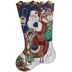 Rebecca Wood Designs Christmas Evening Stocking Needlepoint Canvas - 18M