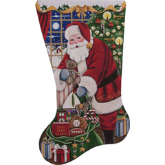 Rebecca Wood Designs Boys Christmas Stocking Needlepoint Canvas - 13M