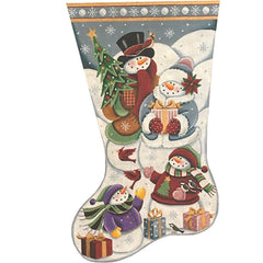 Rebecca Wood Designs Christmas at the Frosties Stocking Needlepoint Canvas - 18M