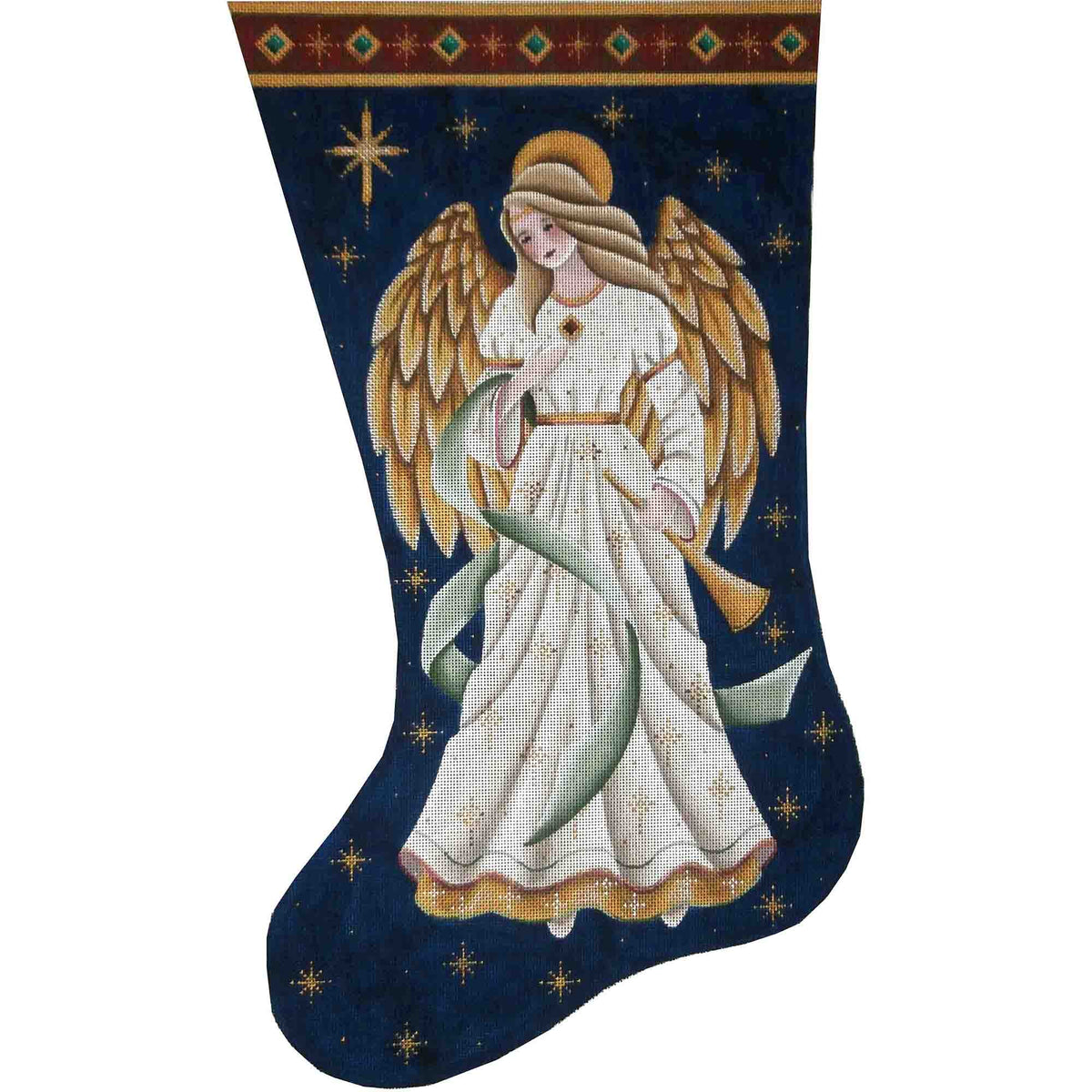 Rebecca Wood Designs Adoring Angel Stocking Needlepoint Canvas - 18M