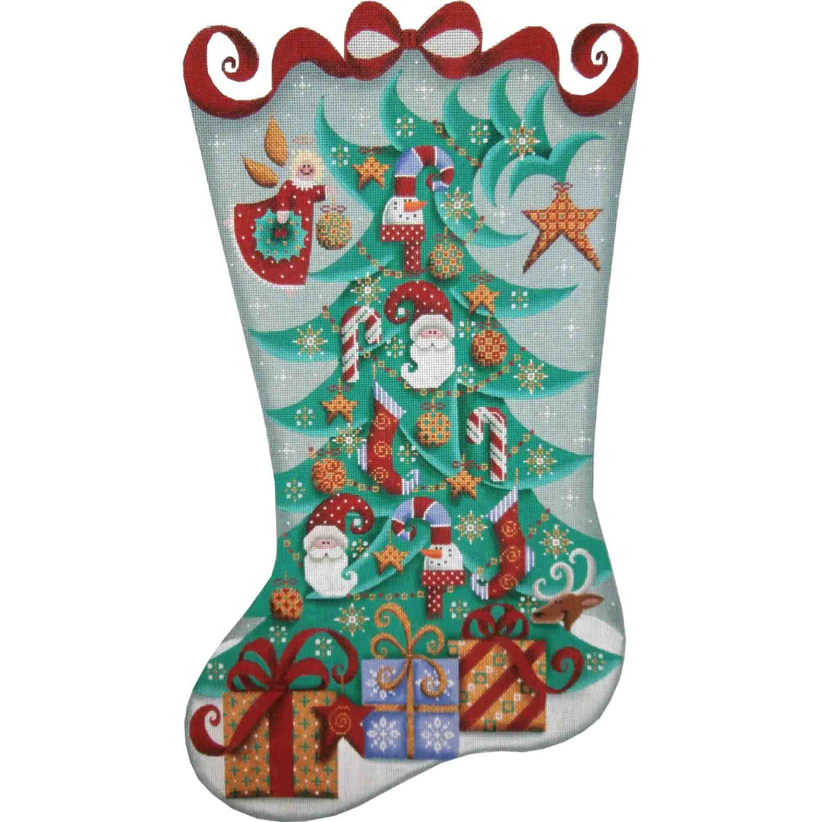 Rebecca Wood Designs Whimsical Stocking Needlepoint Canvas - 13M