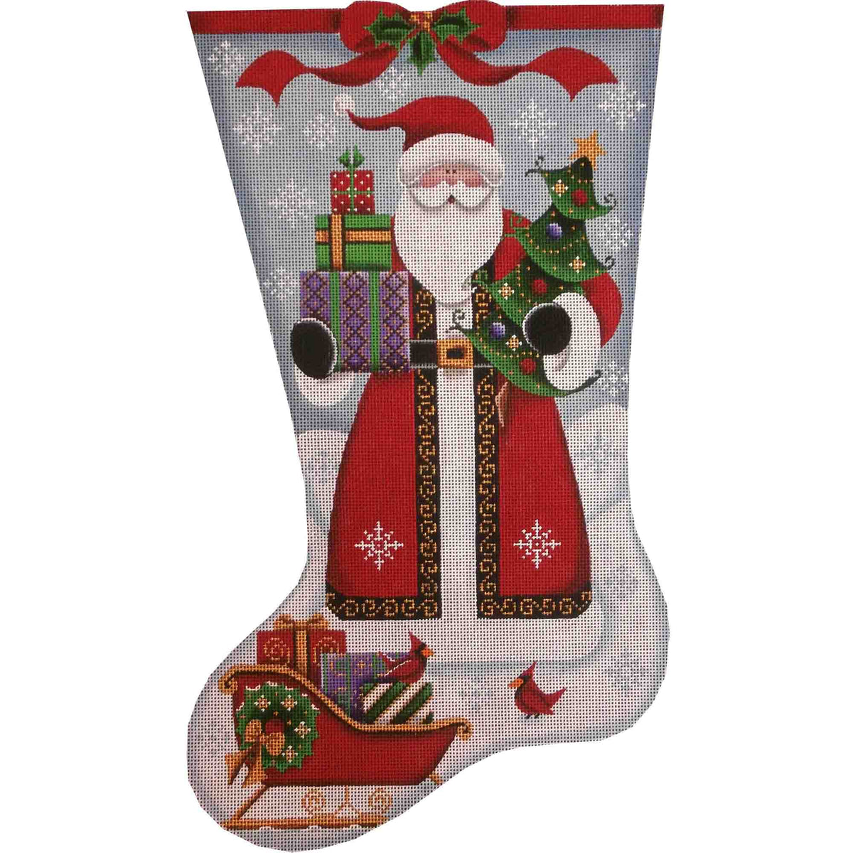Rebecca Wood Designs Happy Santa Stocking Needlepoint Canvas - 18M