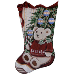 Rebecca Wood Designs Teddy Bear Christmas Stocking Needlepoint Canvas - 18M
