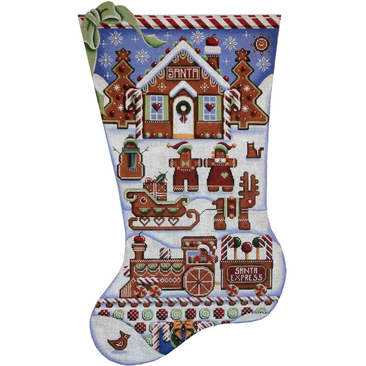 Rebecca Wood Designs Gingerbread Magic Stocking Needlepoint Canvas - 13M