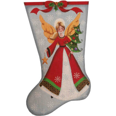 Rebecca Wood Designs Star Angel Stocking Needlepoint Canvas - 13M