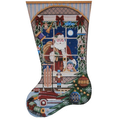 Rebecca Wood Designs Christmas Wishes Boy Stocking Needlepoint Canvas - 18M