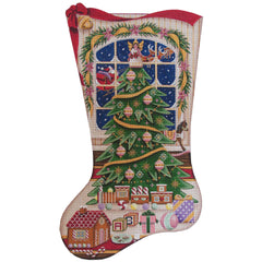 Rebecca Wood Designs Christmas Magic Girl Stocking Needlepoint Canvas - 18M