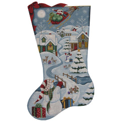 Rebecca Wood Designs Christmas in the Village Needlepoint Canvas - 18M