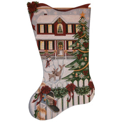 Rebecca Wood Designs Red House Stocking Needlepoint Canvas - 13M