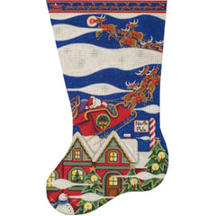 Rebecca Wood Designs Rudolph The Reindeer Stocking Needlepoint Canvas - 18M