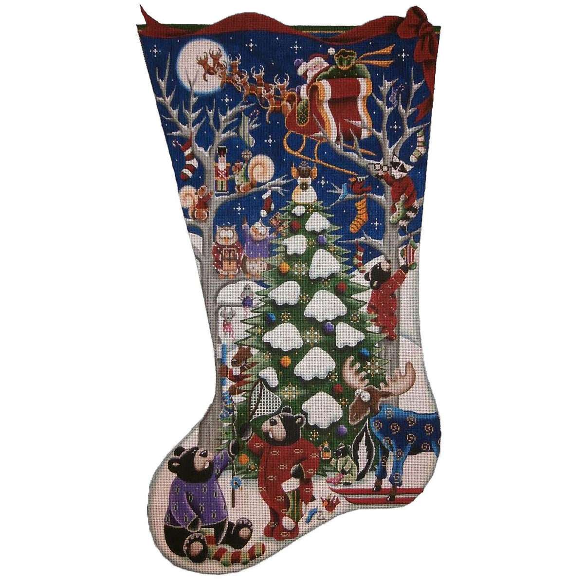 Rebecca Wood Designs Merry Christmas To All Stocking Needlepoint Canvas - 13M