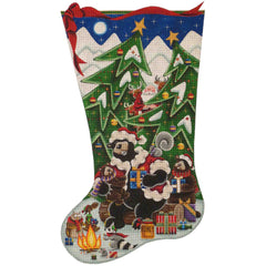 Rebecca Wood Designs Santas Claws Stocking Needlepoint Canvas - 13M
