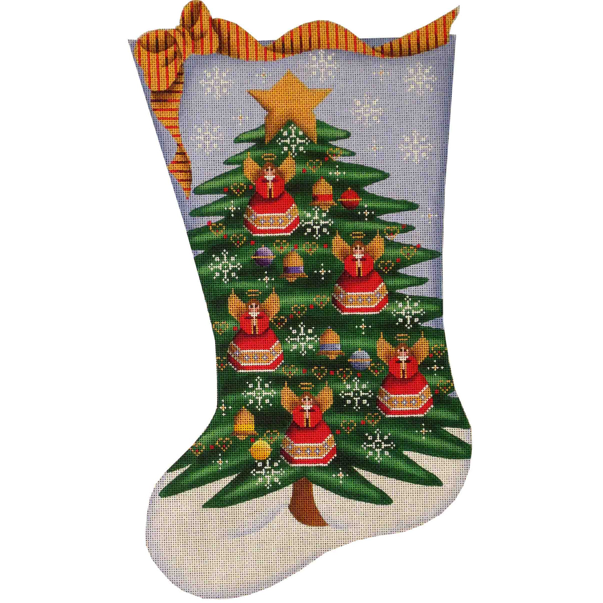Rebecca Wood Designs Angel Tree Stocking Needlepoint Canvas - 13M