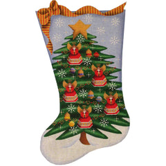 Rebecca Wood Designs Angel Tree Stocking Needlepoint Canvas - 13M