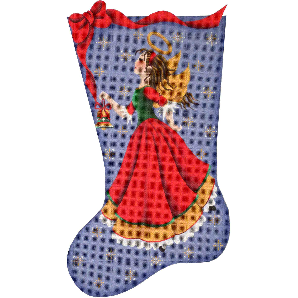 Rebecca Wood Designs Bell Angel Stocking Needlepoint Canvas - 18M