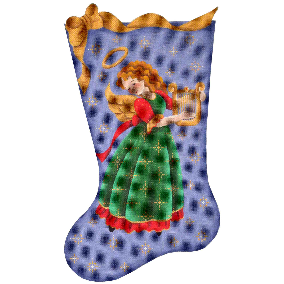 Rebecca Wood Designs Harp Angel Stocking Needlepoint Canvas - 18M