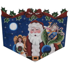 Rebecca Wood Designs Angel Topper Santa Needlepoint Canvas - 13M