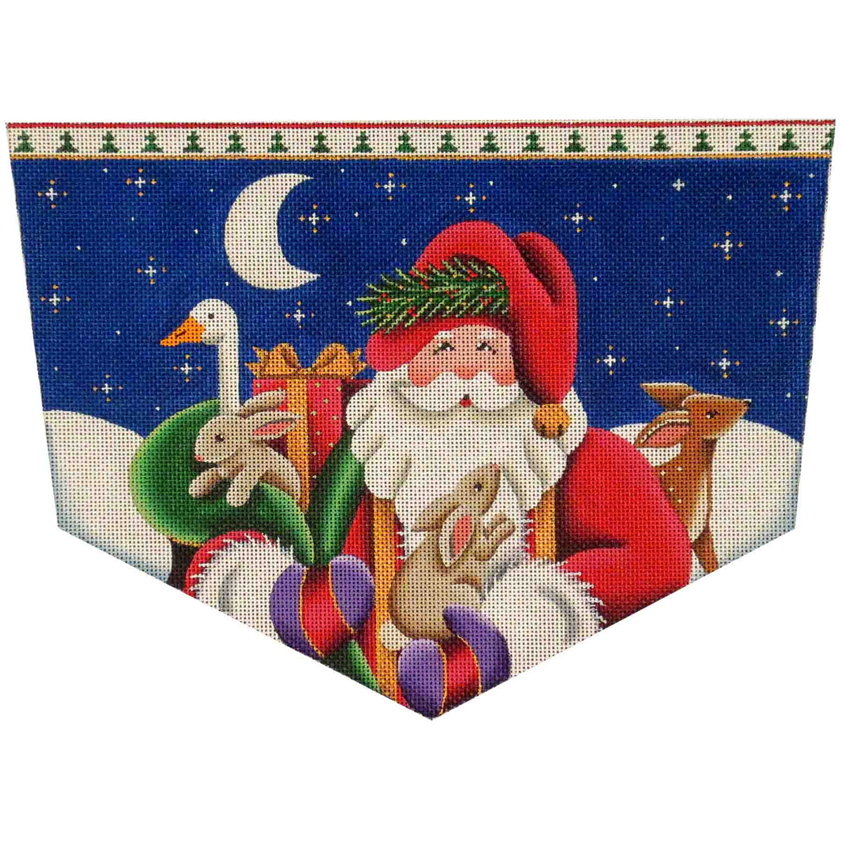 Rebecca Wood Designs Forest Santa Cuff Needlepoint Canvas - 13M
