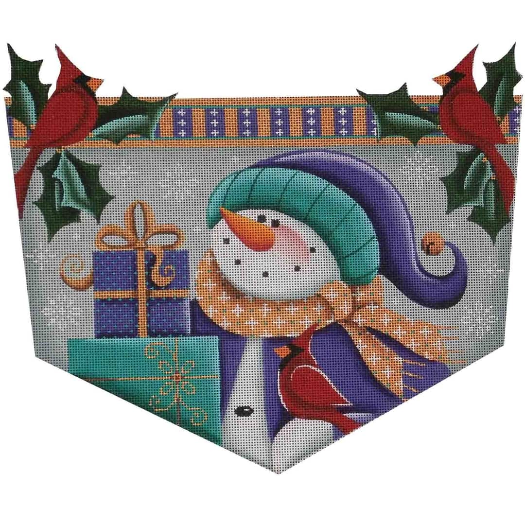 Rebecca Wood Designs Purple Snowman Needlepoint Canvas - 18M