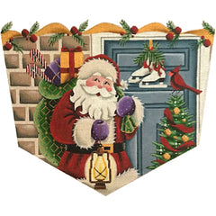 Rebecca Wood Designs Santa at the Door Needlepoint Canvas - 18M