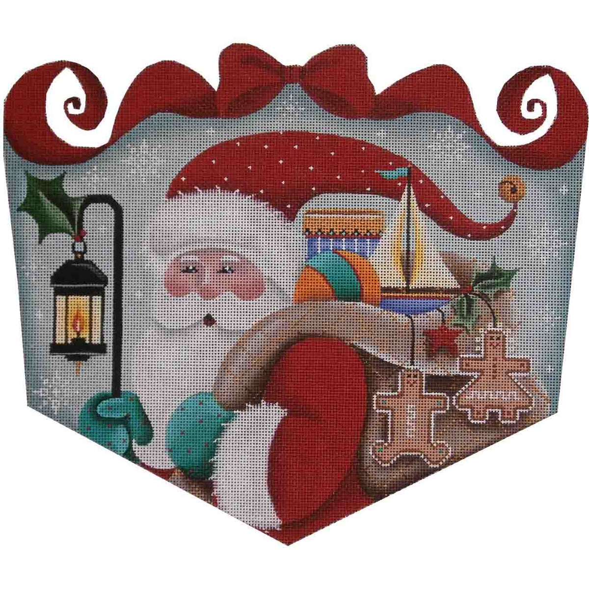 Rebecca Wood Designs Folk Santa Needlepoint Canvas - 13M