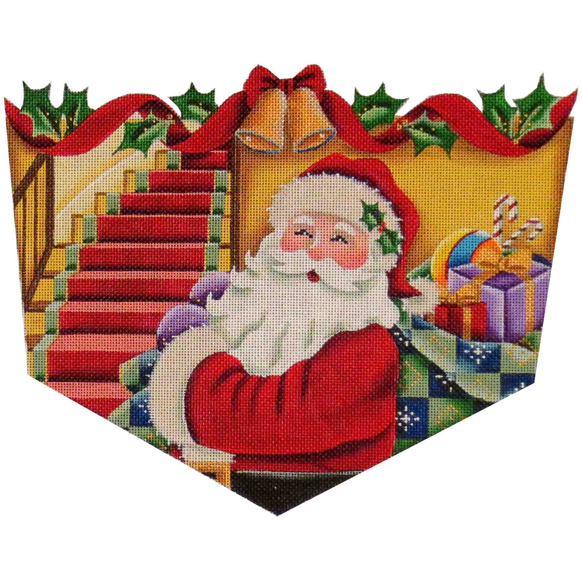 Rebecca Wood Designs Santas Visit Needlepoint Canvas - 18M
