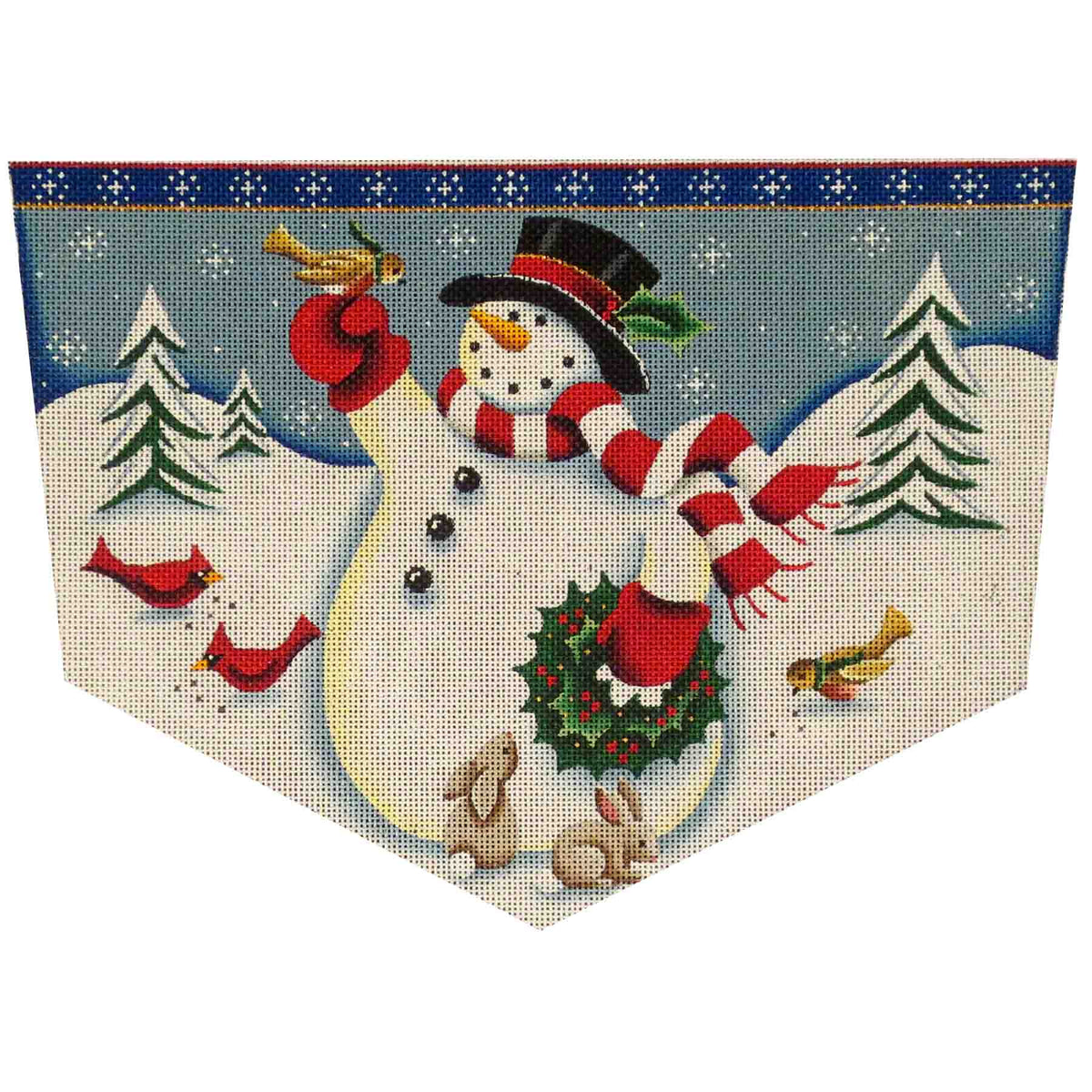 Rebecca Wood Designs Forest Snowman Cuff Needlepoint Canvas - 13M