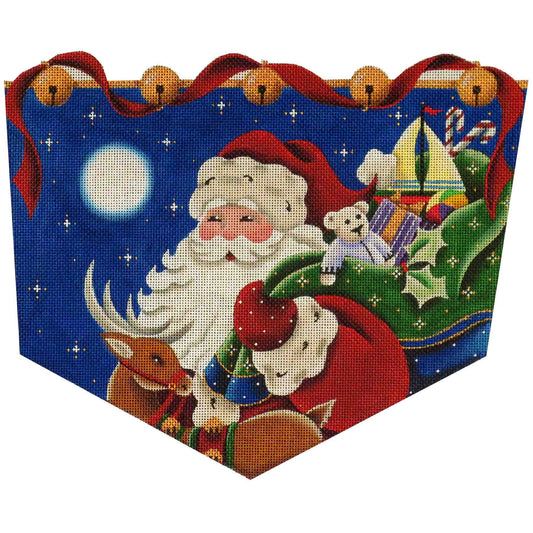 Rebecca Wood Designs Santa and Reindeer Needlepoint Canvas - 13M